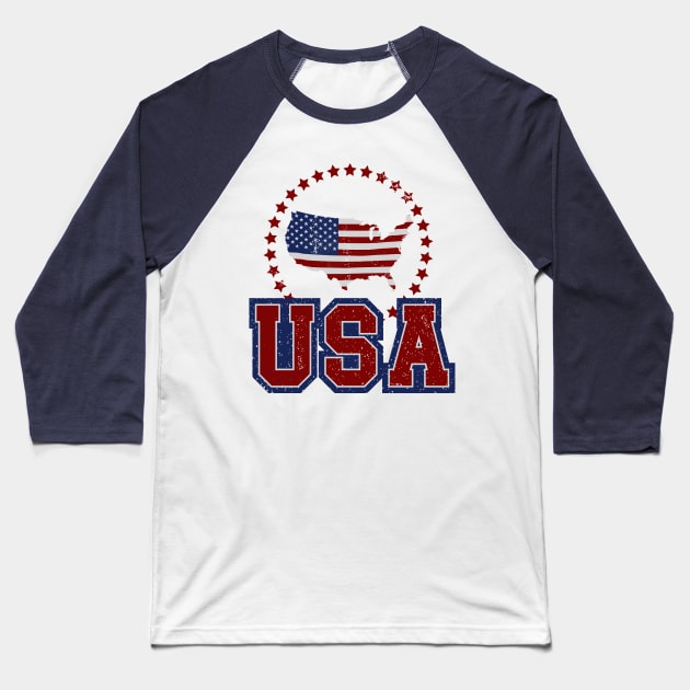 USA pride Baseball T-Shirt by Sharkshock